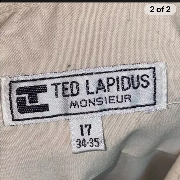 ted lapidus Monsieur Size small 17 34-35 Cream Off White - Picture 3 of 3
